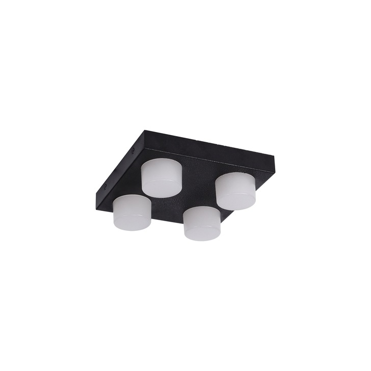 Idolite Licancabur Sand Black 4 Light LED Bathroom Ceiling Light - IP44, 4000K