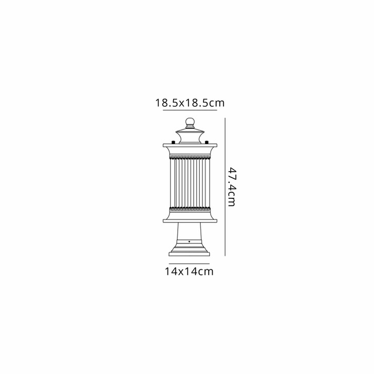 Idolite Lichfield Oil Rubbed Brass Finish Exterior Post Lamp Complete With Clear Lined Glass - IP54
