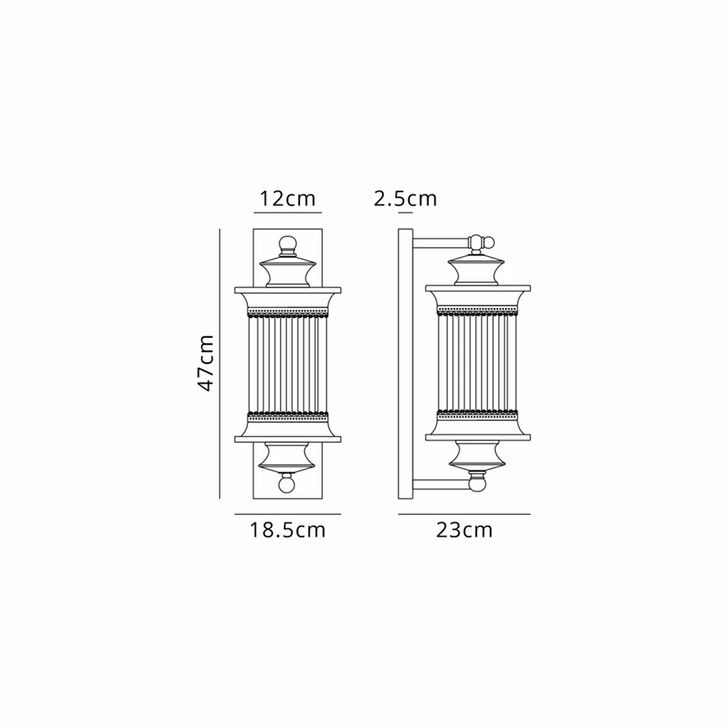 Idolite Lichfield Oil Rubbed Brass Finish Exterior Wall Light Complete With Clear Lined Glass - IP54