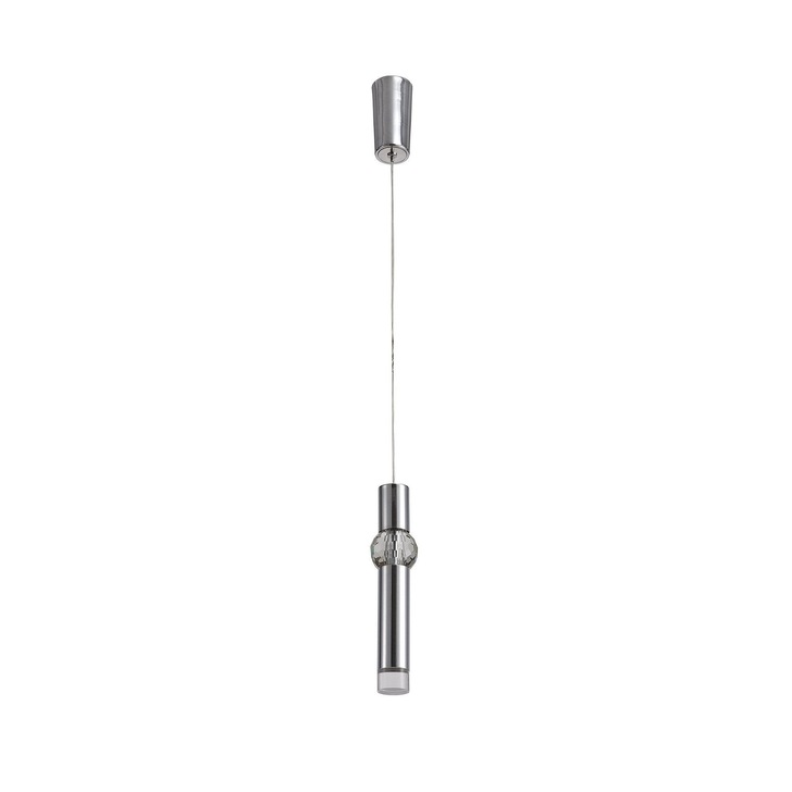 Idolite Limehouse Polished Chrome/Crystal Led Single Pendant - 3000K