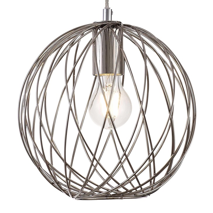 Idolite Loughton Polished Nickel Sphere Single Pendant