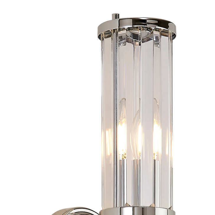 Idolite Million 2 Light Polished Chrome Up And Down Crystal Bathroom Wall Light - IP44