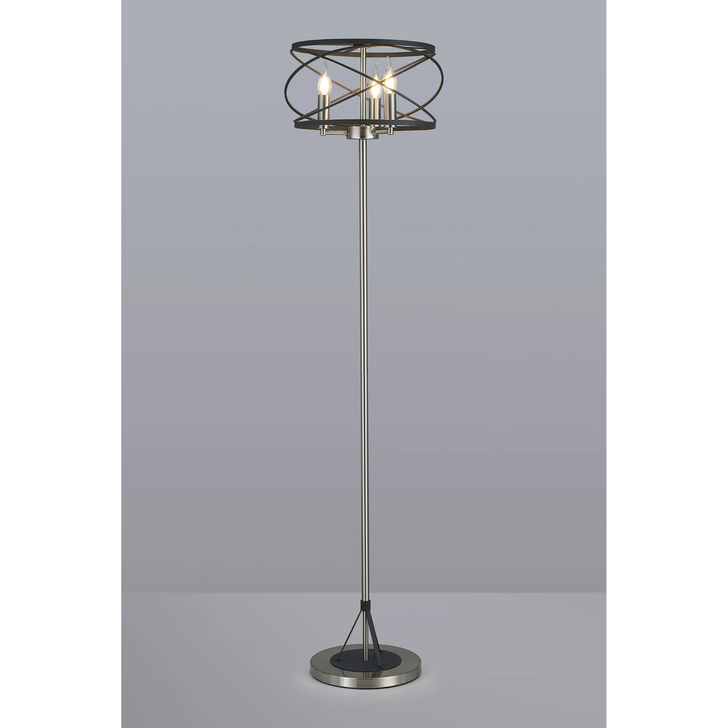 Idolite Monument 3 Light Floor Lamp Graphite/Satin Nickel