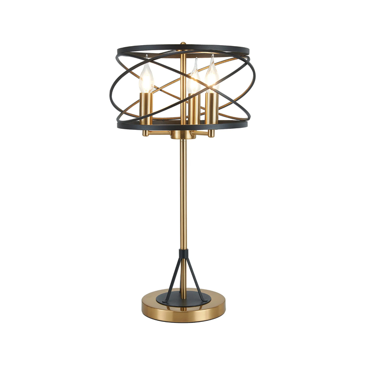 Idolite Monument 3 Light Table Lamp Black/Satin Gold