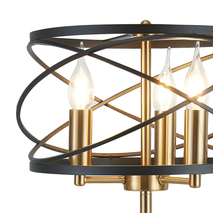 Idolite Monument 3 Light Table Lamp Black/Satin Gold