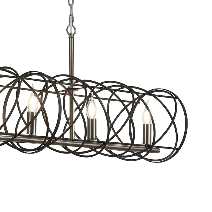 Idolite Monument 5 Light Linear Bar Pendant Graphite/Satin Nickel