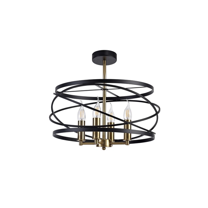 Idolite Monument Black/Satin Gold 4 Light Pendant