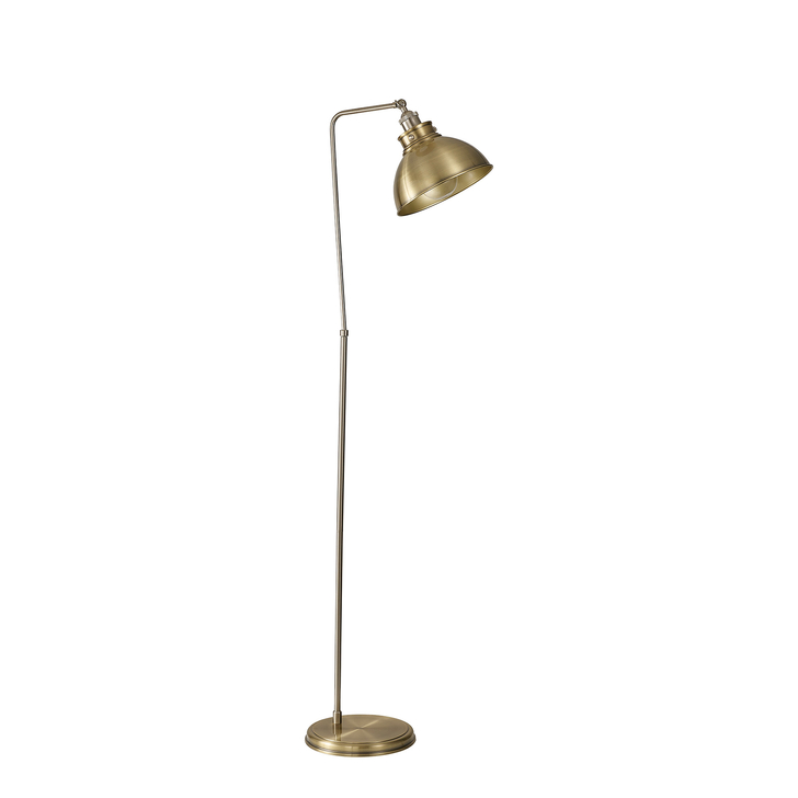 Idolite Musala Antique Brass Adjustable Floor Lamp With Satin Nickel & Gold Detailing