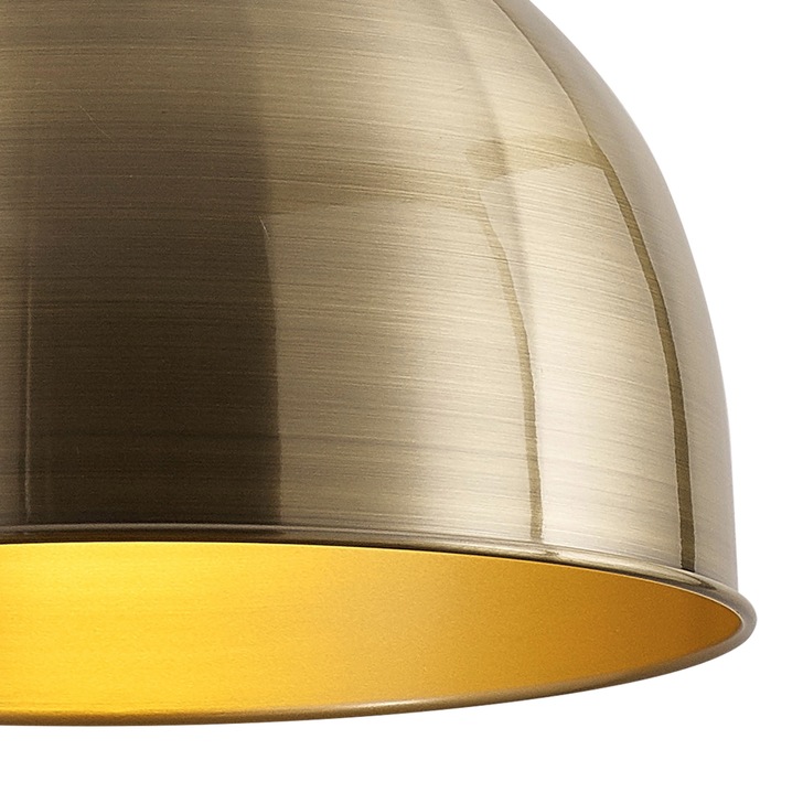 Idolite Musala Antique Brass Large Single Pendant Light With Satin Nickel & Gold Detailing