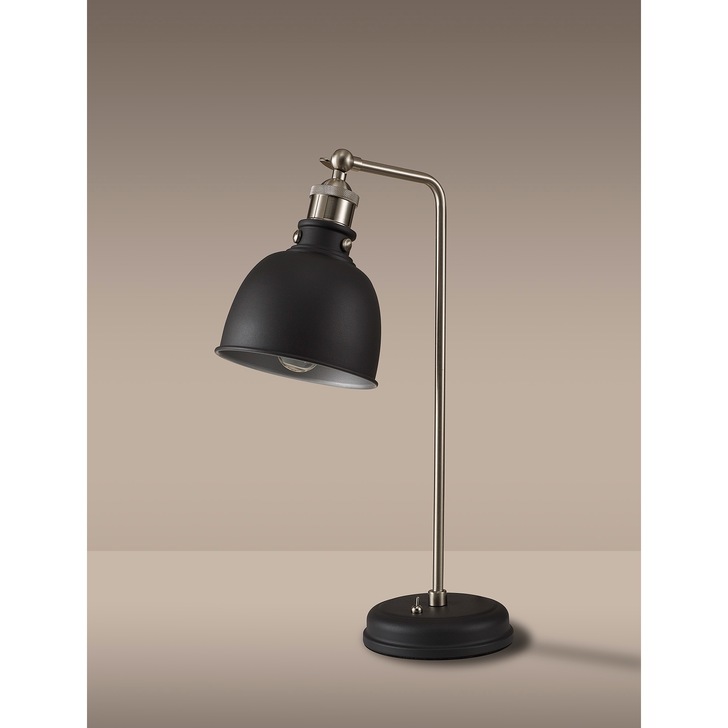 Idolite Musala Graphite Adjustable Table Lamp With Satin Nickel & Silver Detailing