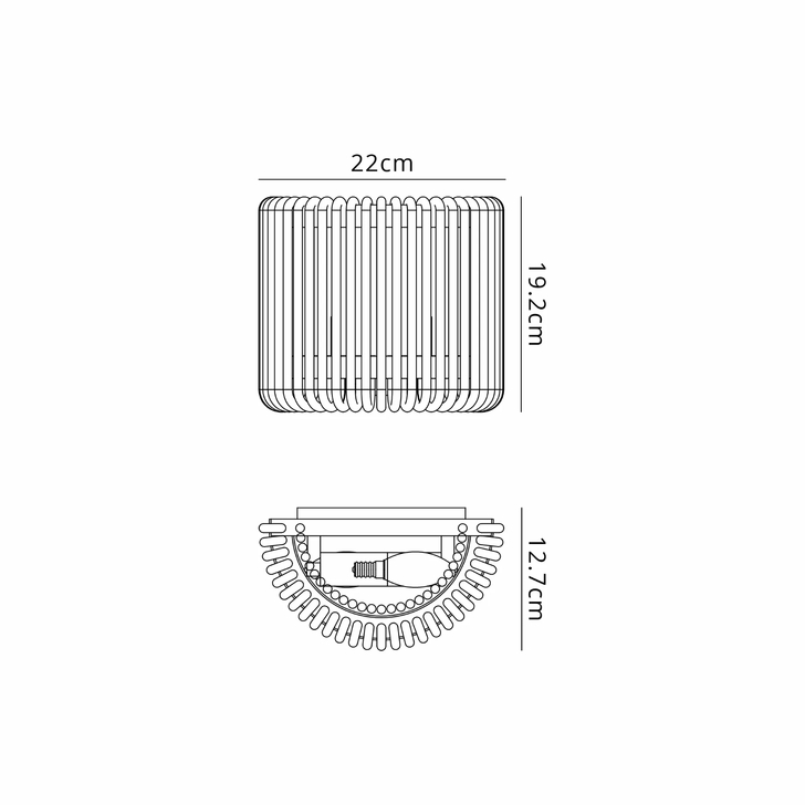 Idolite Nuboda 22 x 12cm 2 Light Small Wall Light Black With Clear Glass Rods