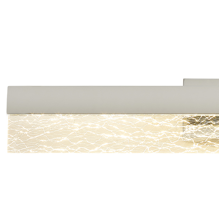 Idolite Odette LED Bathroom Wall Light Polished Chrome With Clear Crackle Glass - IP44, 3000K