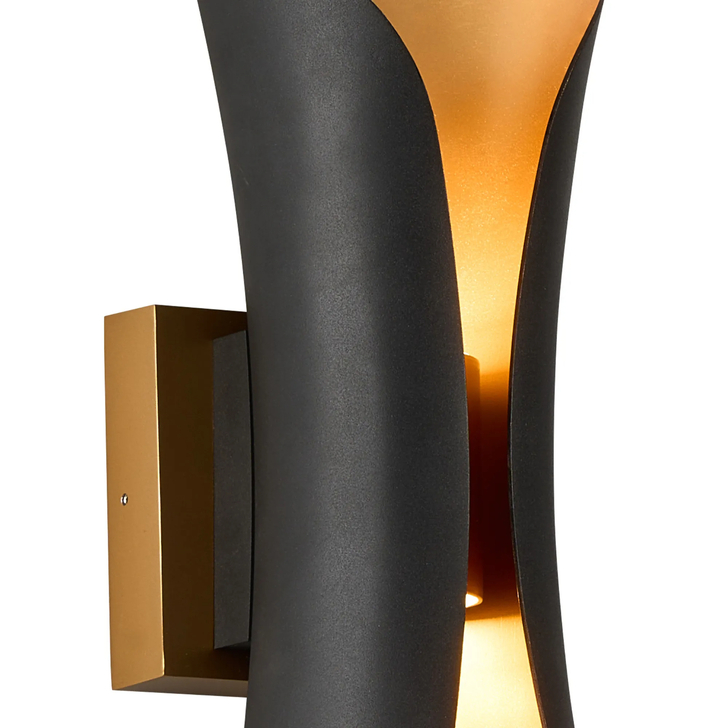 Idolite Orchid Modern Black/Gold Outdoor Up And Down Led Wall Light - 3000K - IP65