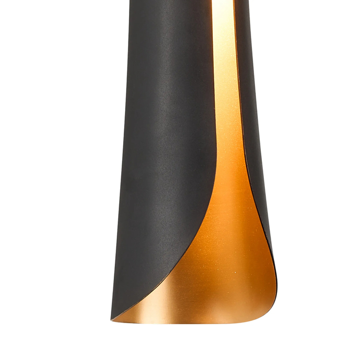 Idolite Orchid Modern Large Black/Gold Outdoor Up And Down Led Wall Light - 3000K - IP65