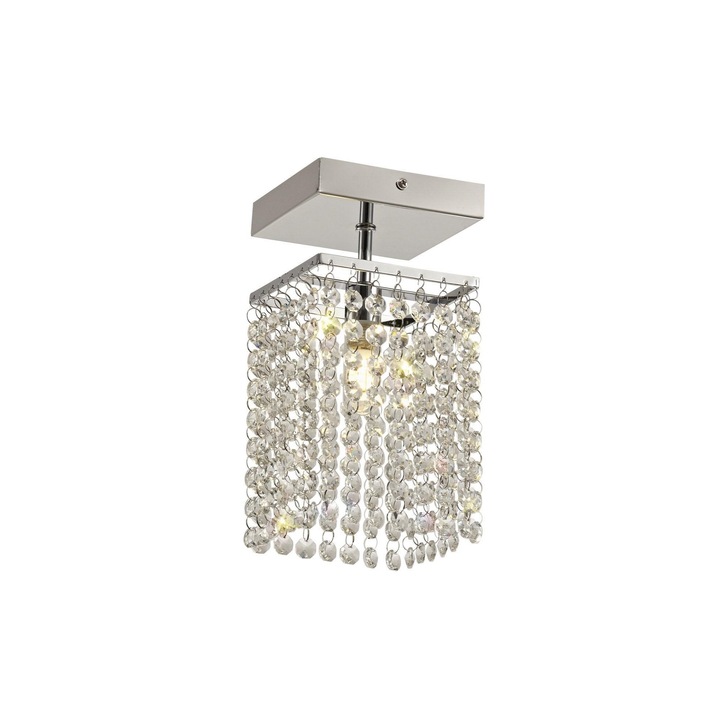 Idolite Paddington Polished Chrome Flush Crystal Bathroom Ceiling Light