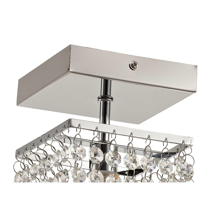 Idolite Paddington Polished Chrome Flush Crystal Bathroom Ceiling Light