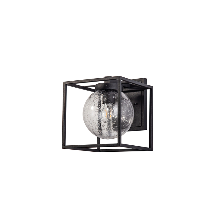 Idolite Pagon Anthracite Exterior Wall Light Complete With Clear Seeded Glass - IP54