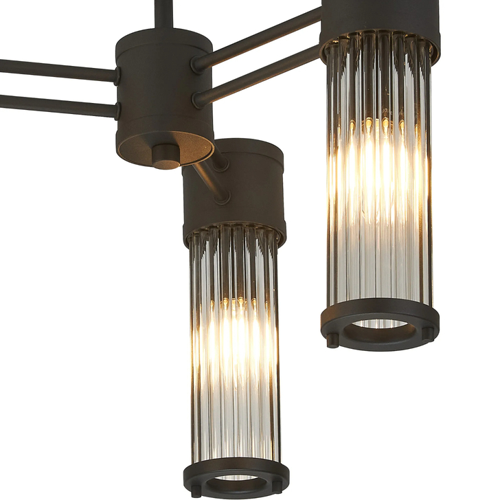 Idolite Pearson 3 Light Semi Flush Bathroom Ceiling Light Satin Black - IP44