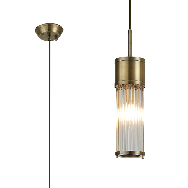 Idolite Pearson Bathroom Single Pendant Antique Brass - IP44