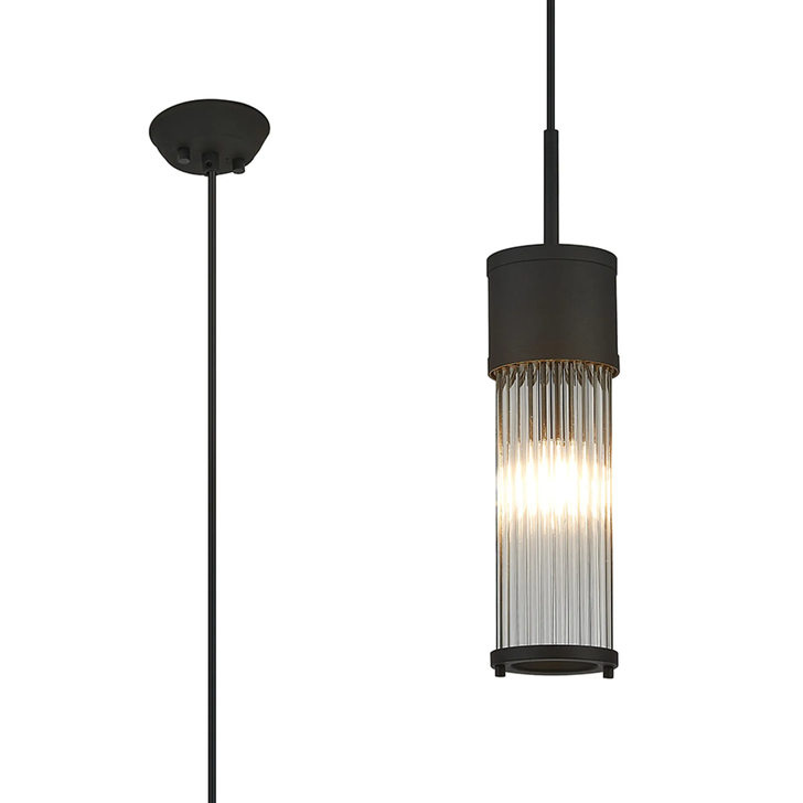 Idolite Pearson Bathroom Single Pendant Satin Black - IP44