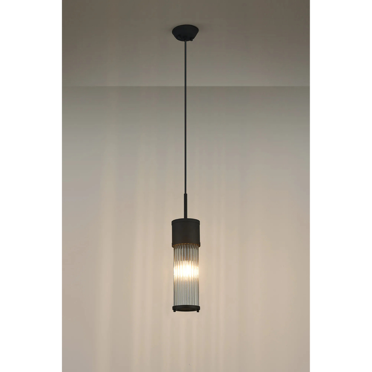 Idolite Pearson Bathroom Single Pendant Satin Black - IP44