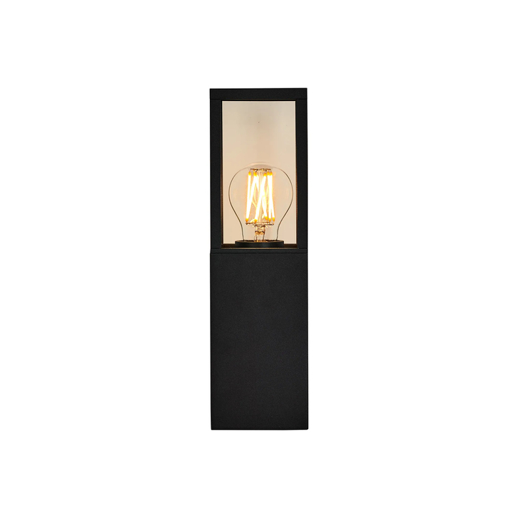 Idolite Pimlico Flush Upward Wall Lamp: 1 x E27: IP54: Graphite Black