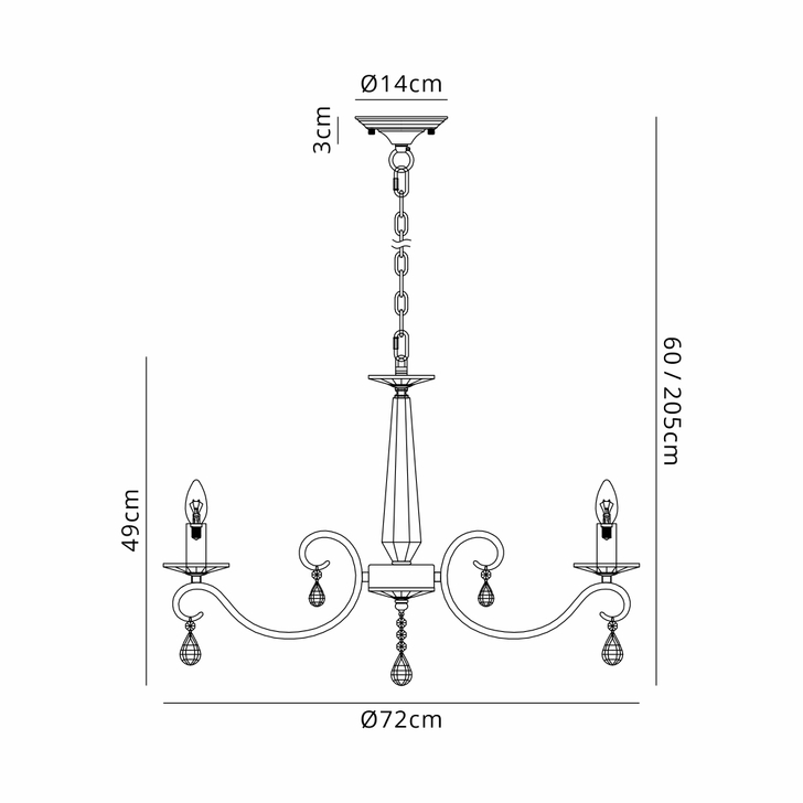 Idolite Piti Antique Brass 8 Light Crystal Chandelier