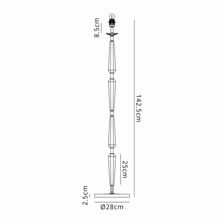 Idolite Piti French Gold Crystal Floor Lamp - Switched