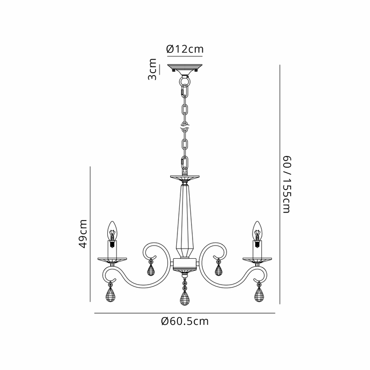 Idolite Piti Polished Nickel 6 Light Crystal Chandelier