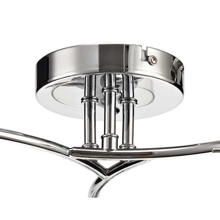 Idolite Plaistow Polished Chrome 3 Light Flush Crystal Ceiling Light