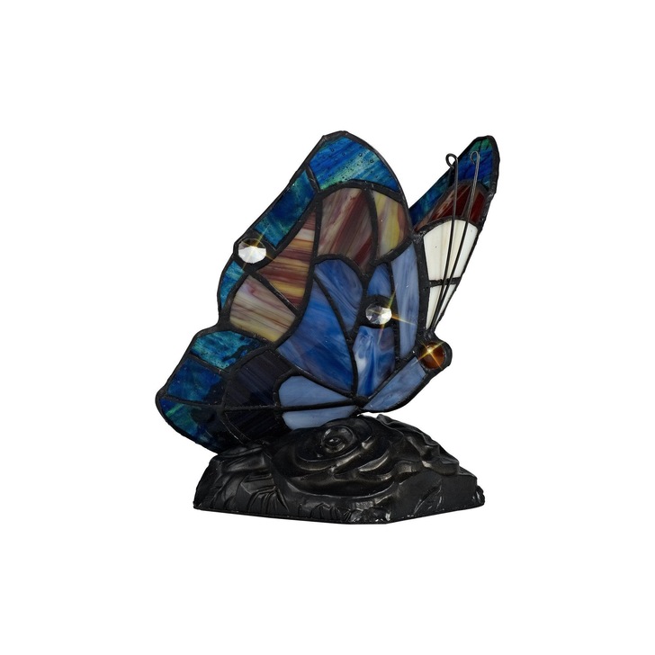 Idolite Poplar Blue/Brown/Black Butterfly Table Lamp