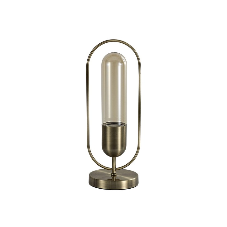 Idolite Queensbury Antique Brass/Amber Table Lamp