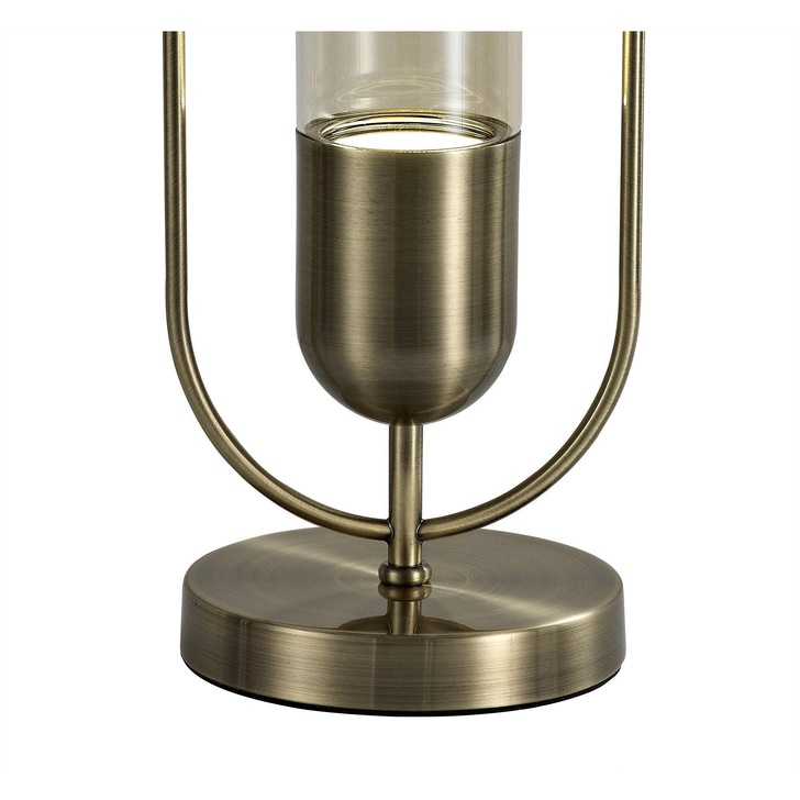 Idolite Queensbury Antique Brass/Amber Table Lamp