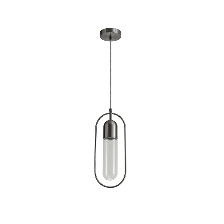 Idolite Queensbury Satin Nickel/Clear Single Pendant