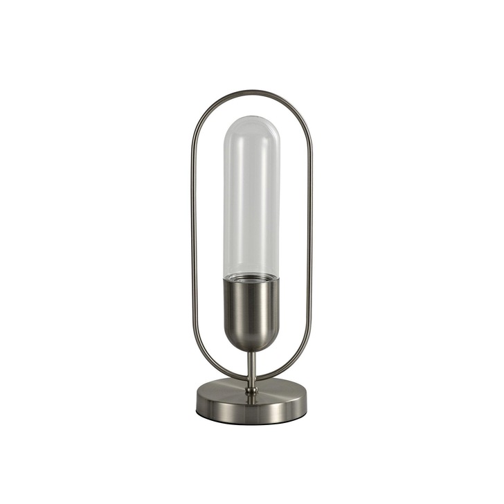 Idolite Queensbury Satin Nickel/Clear Table Lamp