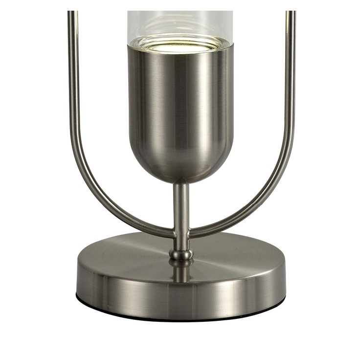 Idolite Queensbury Satin Nickel/Clear Table Lamp