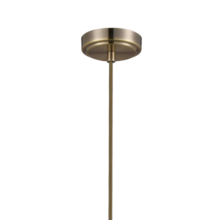 Idolite Raya Single Pendant, 1 Light E14, IP44, Antique Brass/Clear