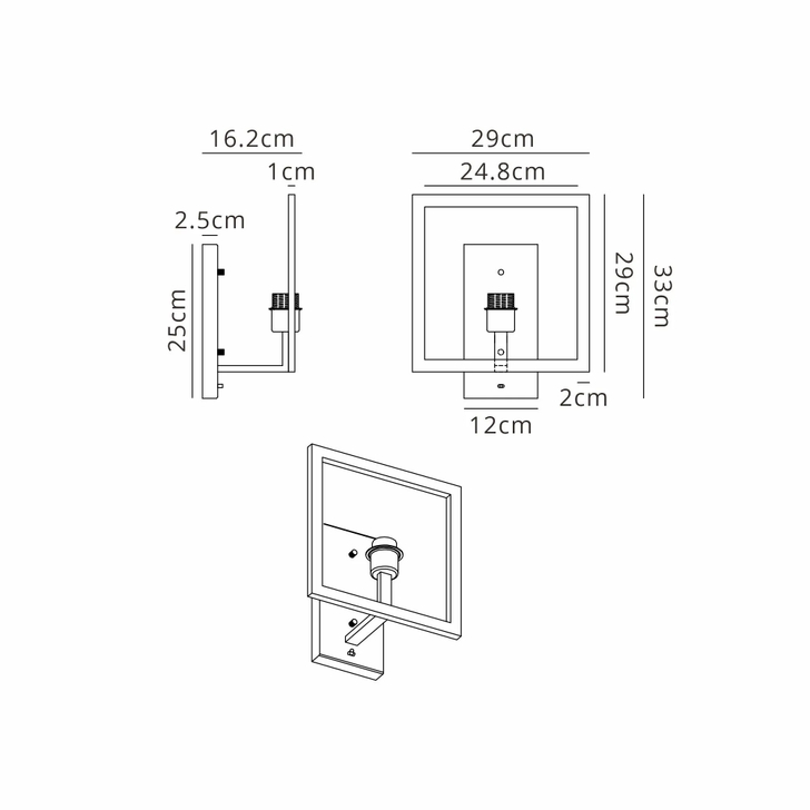 Idolite Ruari Matt Bronze Front Switched Single Wall Light (Frame Only)