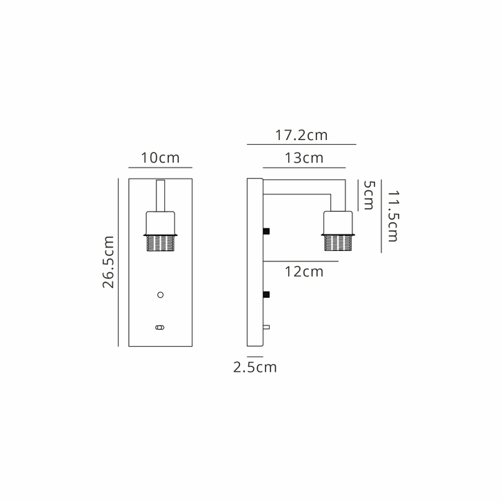 Idolite Ruari Matt Bronze Over Arm Switched Single Wall Light (Frame Only)