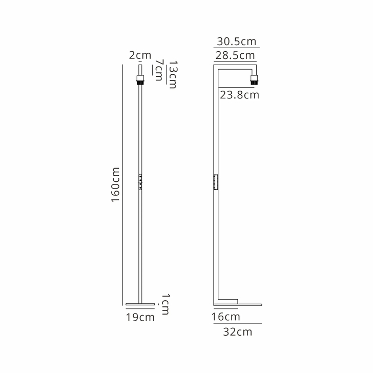 Idolite Ruari Satin Nickel Over Arm Floor Lamp (Frame Only)