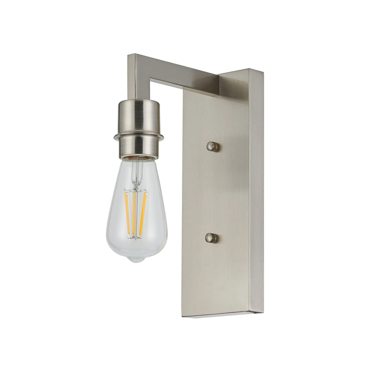 Idolite Ruari Satin Nickel Over Arm Single Wall Light (Frame Only)