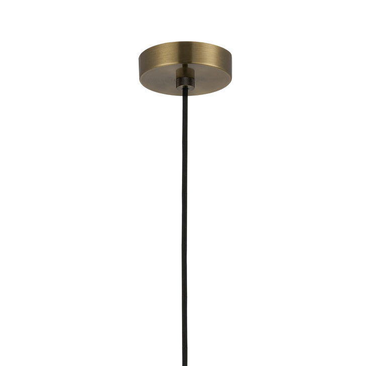 Idolite Rumi Antique Brass Knurled Pendant Light With Antique Brass Metal Dome Shade