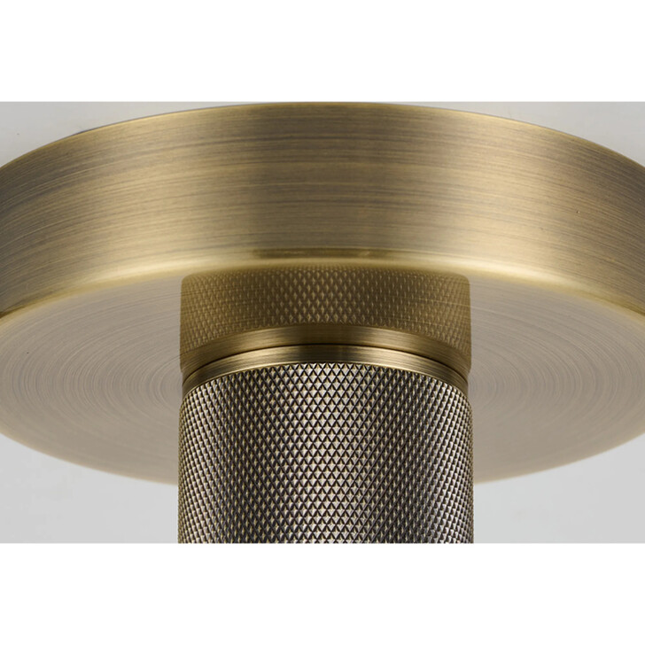 Idolite Rumi Antique Brass Knurled Semi-Flush Ceiling Rose