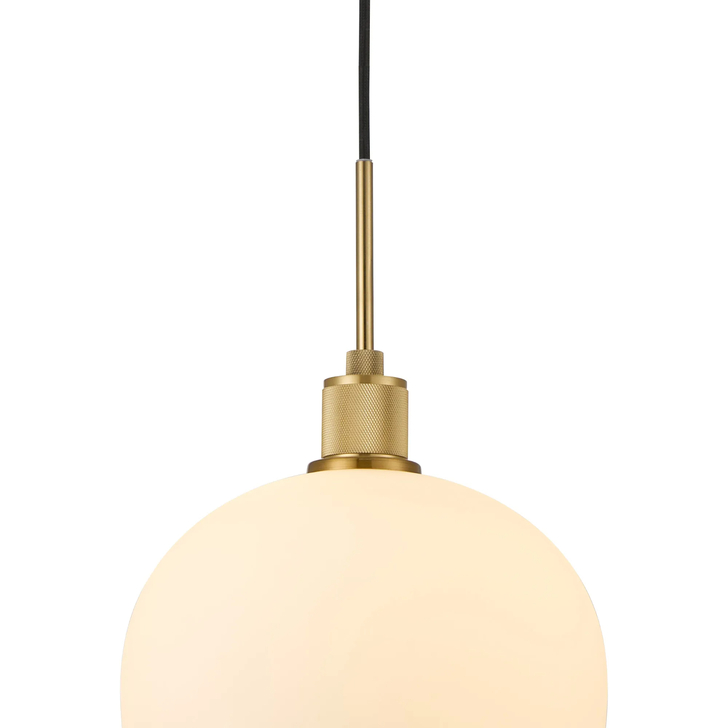Idolite Rumi Brass Knurled Pendant Light With Opal Shade