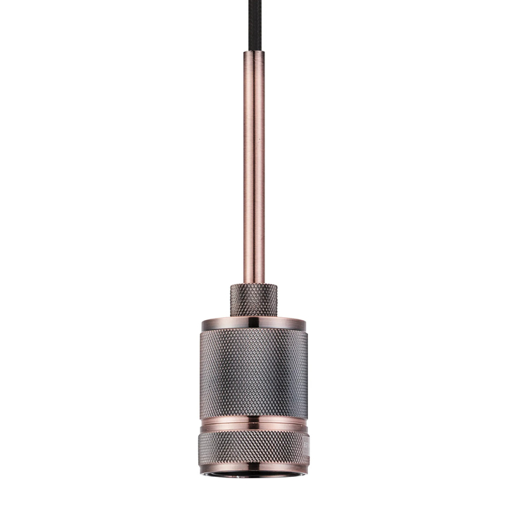 Idolite Rumi Knurled 1 Light Antique Copper Suspension - E27 - 1.6M