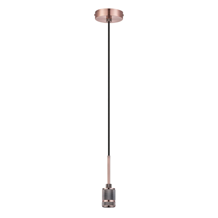 Idolite Rumi Knurled 1 Light Antique Copper Suspension - E27 - 1.6M