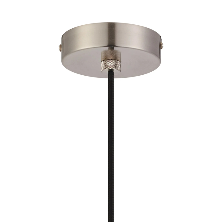 Idolite Rumi Knurled 1 Light Satin Nickel Suspension - E27 - 1.6M