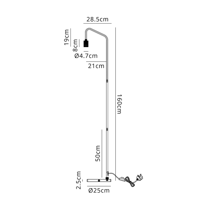 Idolite Rumi Knurled Satin Nickel Floor Lamp Complete With Foot Switch