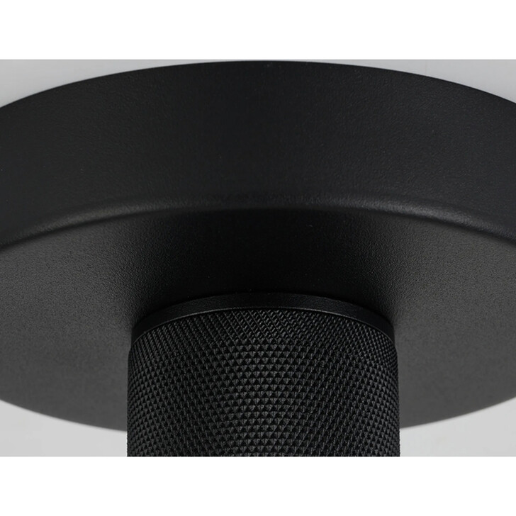 Idolite Rumi Satin Black Knurled Semi-Flush Ceiling Rose