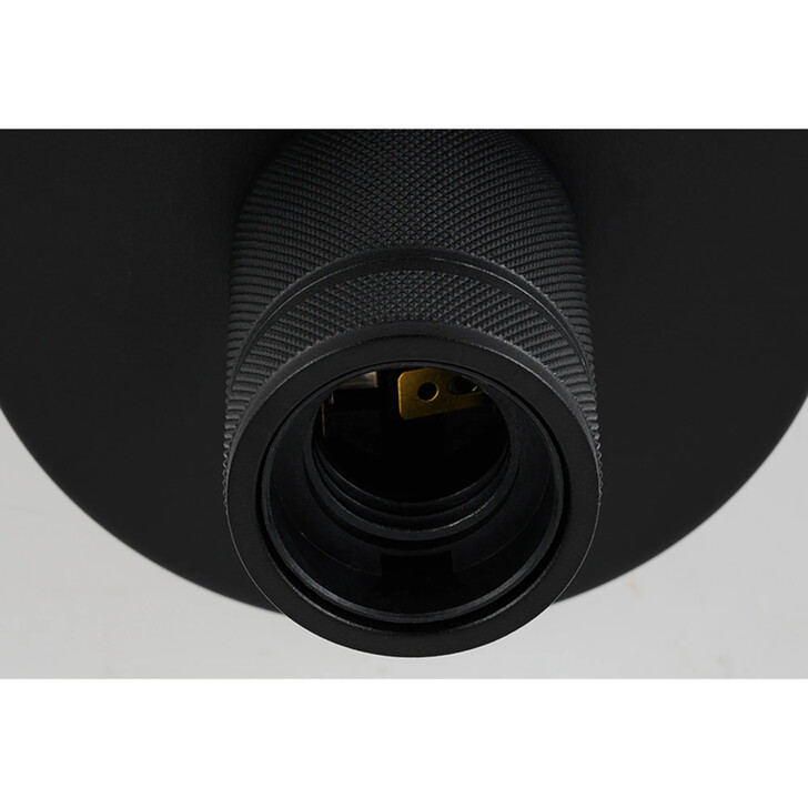 Idolite Rumi Satin Black Knurled Semi-Flush Ceiling Rose